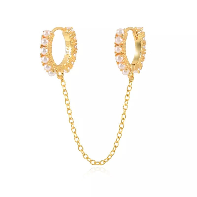 Double Pearl Hoops - Acutus